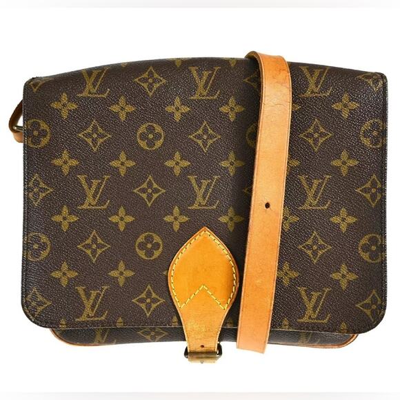 AUTHENTIC LOUIS VUITTON CARTOUCHIERE GM SHOULDER/CROSSBODY BAG PURSE MONOGRAM - Picture 1 of 10